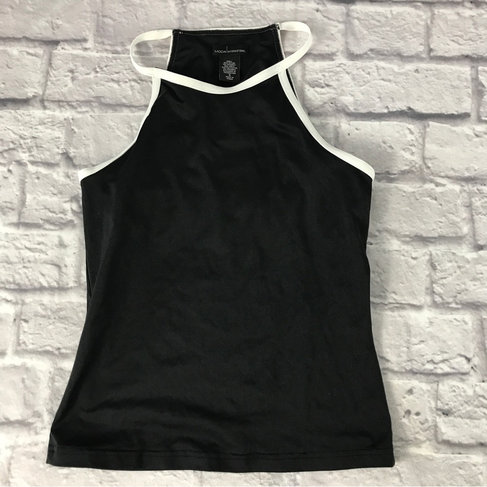 Moda Contrast Sleek Trim No‎ Iron Top NWOT /Victoria’s Secret